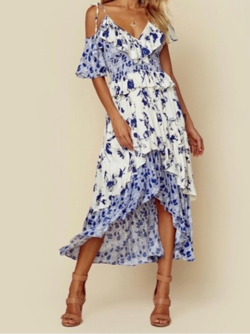 MISA Los Angeles blue tiered dress NWTs sz xs